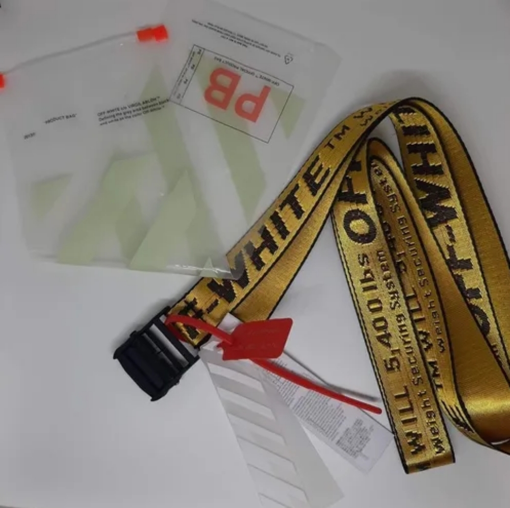 Off white industrial belt